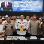 Menteri ATR/BPN saat konferensi pers terkait kasus tindak pidana pertanahan di Polres Metro Bekasi.