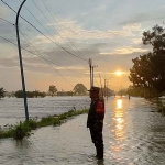 Luapan Kali Lamong di Desa Wotansari, Kecamatan Balongpanggang, Gresik. Foto: Ist