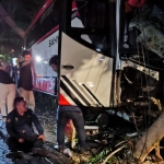 Kondisi bus yang ringsek usai mengalami rem blong (dok. Ist)