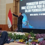 Salah satu pemateri dari MDMC atau Muhammadiyah Disaster Management Center saat menyampaikan paparan.