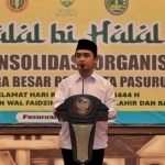 Wakil Wali Kota Adi Wibowo saat menghadiri halalbihalal dan konsolidasi organisasi keluarga besar PGRI Kota Pasuruan.