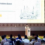 Menteri ATR/Kepala BPN, Nusron Wahid, saat sosialisasi Pengadministrasian dan Pendaftaran Tanah Ulayat di Provinsi Sumbar. (Ist)