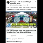 Postingan akun Airlangga di grup facebook Info Cegatan Wilayah Ponorogo (ICWP) yang diduga berisi percakapan seorang calo jual-beli kios Pasar Legi.