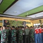 Pelaksanaan salat Ghoib berjamaah di masjid Al-Muttahidah Kodim 0802/Ponorogo. 