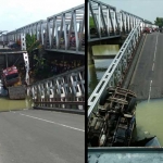 Kondisi jembatan Babat-Widang yang ambrol. foto: ist