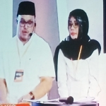 Pasangan Cabup-Cawabup, Dhito-Dewi saat debat ke tiga. foto: ist.