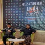 Ketua Umum Pimpinan Pusat Pagar Nusa, M. Nabil Haroen, saat konferensi pers di Surabaya.