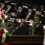 Presiden SBY saat menyampaikan pidato kenegaraan. Pidato ini merupakan pidato terakhir SBY sebagai presiden RI. Foto: tribunnews.com