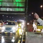 Kepadatan kendaraan yang mulai terjadi H+3 di pintu tol Kejapanan