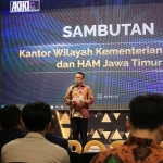 Kakanwil Kemenkumham Jatim, Heni Yuwono saat memberi sambutan