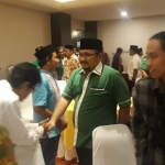Ketua Umum GP Ansor, Yaqut Cholil Qoumas saat menghadiri buka puasa Pimpinan Cabang GP Ansor se Jatim di hotel Elmi, Surabaya. foto : M DIDI ROSADI/BANGSAONLINE