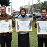 Wali Kota Kediri Vinanda Prameswati bersama Sekretaris Daerah Kota Kediri Bagus Alit (kiri) dan Kepala BKPSDM Kota Kediri Un Ahmad Nurdin. (Ist)
