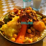 Couscous atau kuskus, makanan khas Maroko dan negara-negara Timur Tengah di benua Afrika. Coucous dalam foto ini di Restaurant Cafe Maure, Casablanca, Maroko, Sabtu (14/1/2023)Foto: M Mas