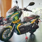 Motor Honda modif Persebaya yang akan dilelang.