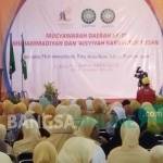 Ketua PW Muhammadiyah Jawa Timur, Saad Sathif Ibrahim saat sambutan di hadapan peserta musda. foto: suwandi/ BANGSAONLINE