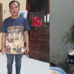 Irfan, pemilik sepeda motor Honda Mega Pro saat mau mengambil motornya di Mapolsek Tulangan, Sidoarjo. Kondisi sepeda motornya saat pertama kali ditemukan (kanan).