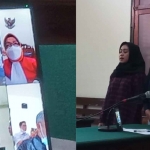 Sidang yang lakukan oleh korban dan terdakwa secara daring di Pengadilan Negeri Surabaya, Senin (26/12/2022).