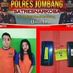 Pasangan kekasih diamankan anggota Reskoba Polres Jombang.