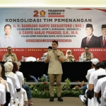 Ketua Dewan Pimpinan Cabang (DPC) Partai Gerindra Kota Surabaya, Cahyo Harjo Prakoso dalam Konsolidasi dan Pemantapan KorTPS BHS-Cahyo dan Prabowo Gibran Dapil 2 Surabaya, Rabu (31/1/2024). Foto: Instagram/cahyoharjo