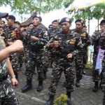 Komandan Banser Lumajang saat membakar semangat para anggota memerangi radikalisme.