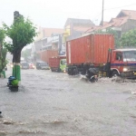 Salah satu titik banjir di Kecamatan Bangil.