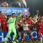 Timnas Indonesia U-23 saat menjuarai Piala AFF U-23 pada 2019.