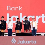 Peluncuran rebranding nama dan logo call name Bank DKI menjadi Bank Jakarta digelar di Taman Literasi Martha Christina Tiahahu, Jakarta Selatan.