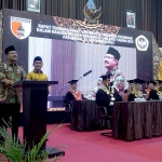 Wali Kota Saifullah Yusuf menghadiri Wisuda Sarjana I Universitas Merdeka Kota Pasuruan, Sabtu (23/09/2023).
