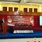 Ketua DPD PCTA Indonesia Jawa timur, Puryono saat memberikan sambutan kepada para anggota ormas, Selasa (14/2/2023)