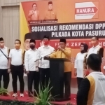DPC Partai Hanura mengumpulkan PAC dan Ranting se-Kota Pasuruan untuk mensolidkan dukungan kepada pasangan Tegas.