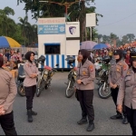 Polwan Polresta Sidoarjo saat mengawal Car Free Day.