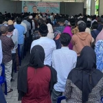 Ribuan relawan Gus Ipul saat deklarasi di Pesantren Al Mimbar, Jombang.