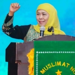 Ketua Umum PP Muslimat NU, Khofifah Indar Parawansa, saat memberi sambutan dalam bedah buku KH Hasyim Asy