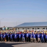 Para pekerja saat perayaan 25 juta jam kerja selamat tanpa LTI. Foto: Ist