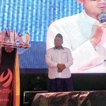 Sandiaga Uno memberikan sambutan di Pesantren Bata-bata, Palengaan, Pamekasan.