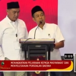 Paslon Abadi saat menyampaikan visi-misi di debat publik Pilwalkot Malang