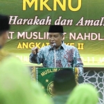 Ketua Umum PBNU, KH. Said Aqil Siradj memberikan materi dalam MKNU II Pimpinan Pusat Muslimat NU di Asrama Haji Embarkasi Surabaya (AHES). foto: DIDI ROSADI/BANGSAONLINE