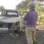 Mobil Toyota Kijang Innova yang ludes terbakar.