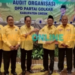 Pengurus DPD Golkar Gresik saat audit organisasi. Foto: SYUHUD/BANGSAONLINE