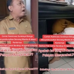 Tangkapan layar video viral yang menunjukkan Camat Asemrowo bersama wanita di bawah meja kerjanya.