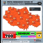 Peta sebaran Covid-19 di Kabupaten Tuban. (foto: ist)