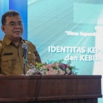 Sekretaris Daerah Kota Kediri, Bagus Alit, saat memberi sambutan dalam Sosialisasi Identitas Kependudukan Digital. Foto: Ist