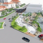 Maket animasi 3D rencana pembangunan Alun-alun Kota Surabaya.