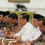 Presiden Joko Widodo menggelar pertemuan dengan MUI, PBNU dan PP Muhammadiyah di Istana Merdeka, Jakarta, kemarin (1/11).