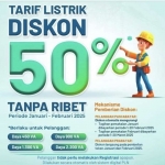 Diskon tarif listrik 50 persen