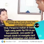 Tangkap layar video peziarah protes tarif parkir bus peziarah Syekh Maulana Malik Ibrahim