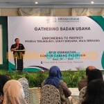 Kepala BPJS Kesehatan Pasuruan, Kemas Rona Kurniawansyah, saat memberi sambutan. Foto: M. ANDY FACHRUDIN/BANGSAONLINE