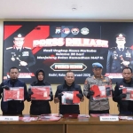 Konferensi pers terkait ungkap kasus narkoba yang digelar Polres Kediri. Foto: Ist