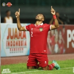 Yance Sayuri cetak gol pembuka bagi Timnas Indonesia.