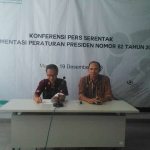 Kepala BPJS Kesehatan Cabang Madiun Tarmuji saat jumpa pers.